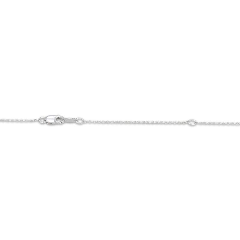 Main Image 4 of Pear-Shaped Amethyst & White Lab-Created Sapphire Necklace Sterling Silver 18"