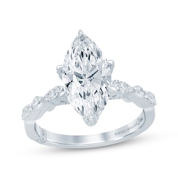 Monique Lhuillier Bliss Marquise-Cut Lab-Grown Diamond Engagement Ring 3-3/8 ct tw 18K White Gold