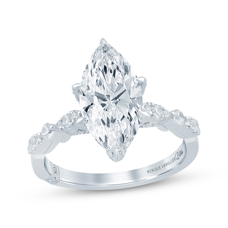 Main Image 1 of Monique Lhuillier Bliss Marquise-Cut Lab-Grown Diamond Engagement Ring 3-3/8 ct tw 18K White Gold