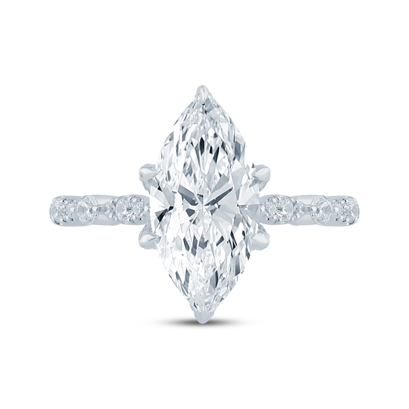 Main Image 4 of Monique Lhuillier Bliss Marquise-Cut Lab-Grown Diamond Engagement Ring 3-3/8 ct tw 18K White Gold
