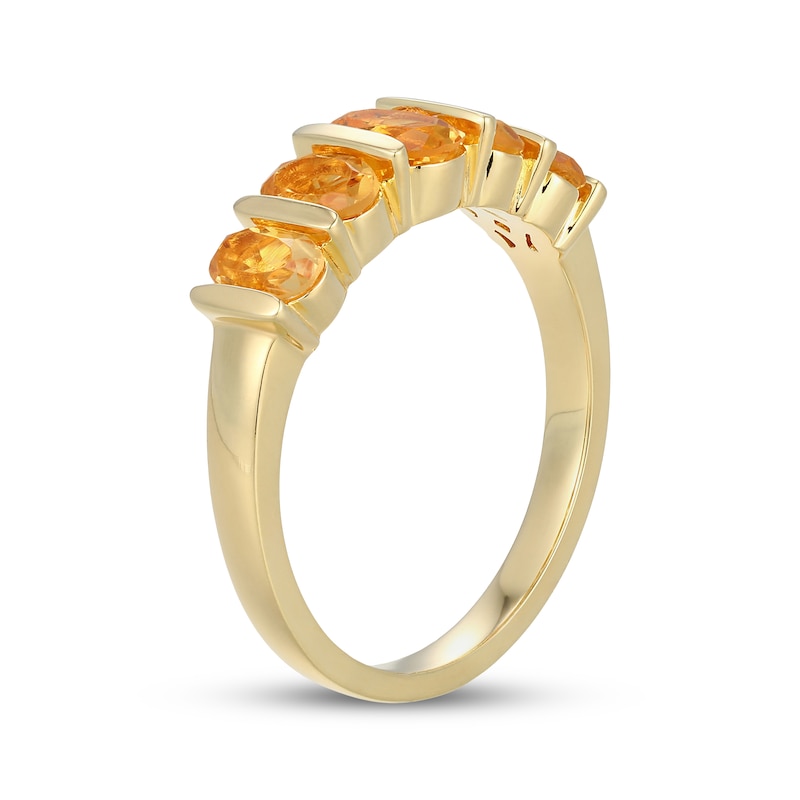 Main Image 2 of STUDIO BY KAY Oval-Cut Citrine Five-Stone Ring 24K Yellow Gold Vermeil Sterling Silver