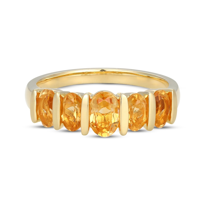 Main Image 3 of STUDIO BY KAY Oval-Cut Citrine Five-Stone Ring 24K Yellow Gold Vermeil Sterling Silver