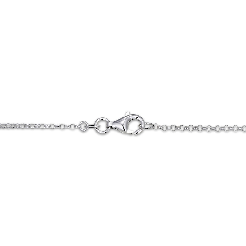 Main Image 3 of STUDIO BY KAY White Lab-Created Sapphire Paperclip Necklace Sterling Silver 18"