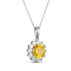 Thumbnail Image 2 of Yellow & White Lab-Created Sapphire Necklace Sterling Silver 18"