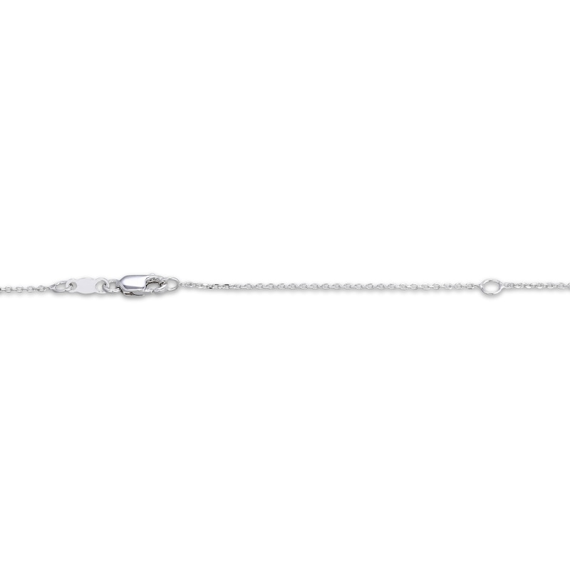 Main Image 4 of Heart-Shaped Lab-Created Ruby & White Lab-Created Sapphire Lock & Key Necklace Sterling Silver 18"