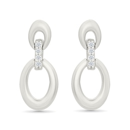 KAY Lab-Grown Diamonds Double Circle Drop Earrings 1/20 ct tw Sterling Silver