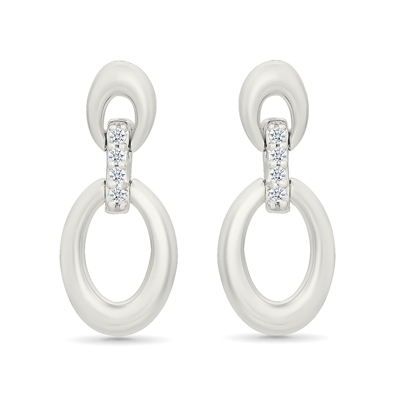 Main Image 1 of KAY Lab-Grown Diamonds Double Circle Drop Earrings 1/20 ct tw Sterling Silver