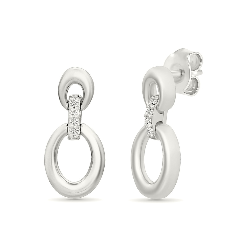 Main Image 2 of KAY Lab-Grown Diamonds Double Circle Drop Earrings 1/20 ct tw Sterling Silver