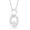 Thumbnail Image 1 of Diamond Accent Double Circle Necklace Sterling Silver