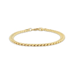 5.8mm Curb Chain Bracelet Hollow 10K Yellow Gold 7.5"