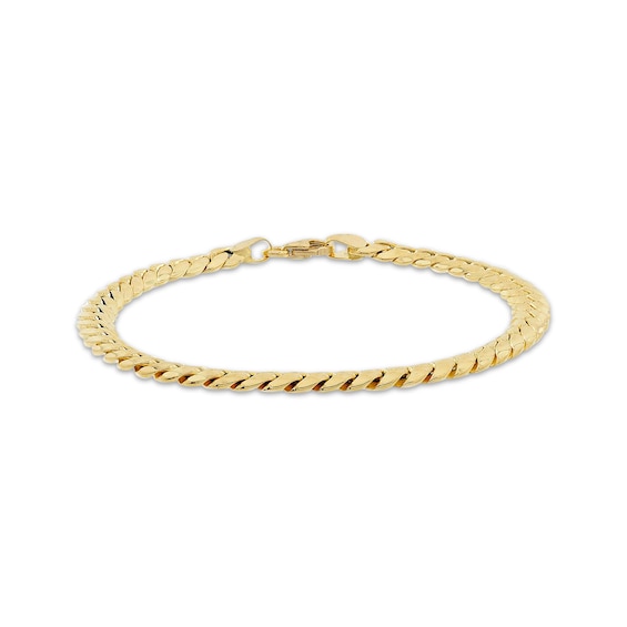 5.8mm Curb Chain Bracelet Hollow 10K Yellow Gold 7.5"