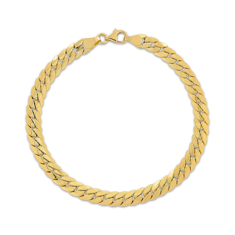 Main Image 2 of 5.8mm Curb Chain Bracelet Hollow 10K Yellow Gold 7.5"