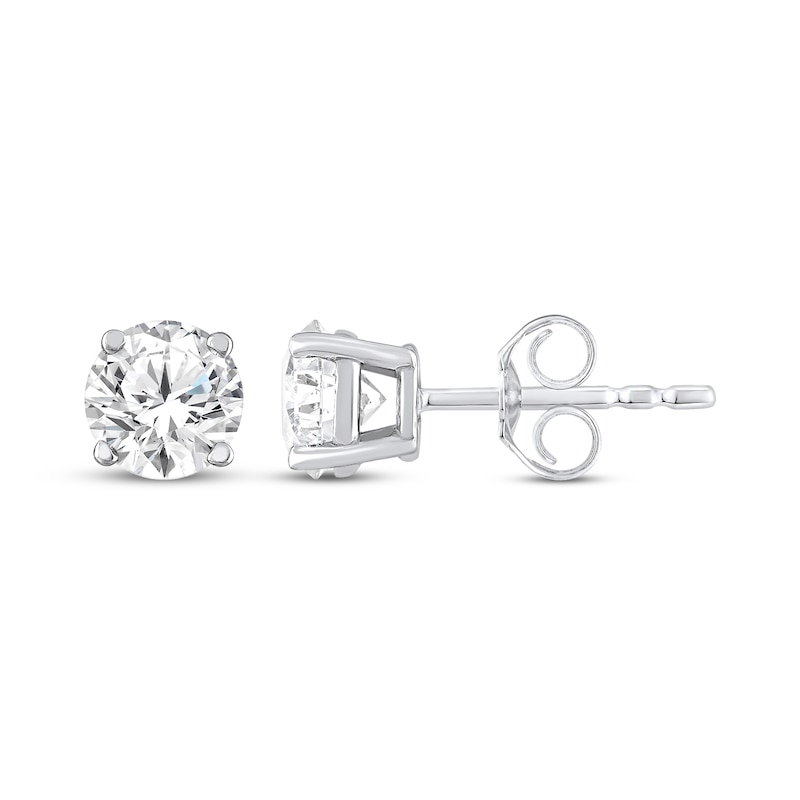 Main Image 3 of KAY Lab-Grown Diamonds Round-Cut Solitaire Stud Earrings 1 ct tw 10K White Gold (F/SI2)
