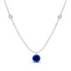 Thumbnail Image 1 of Blue Lab-Created Sapphire & Lab-Grown Diamond Station Necklace 1/5 ct tw 10K White Gold 17.5"