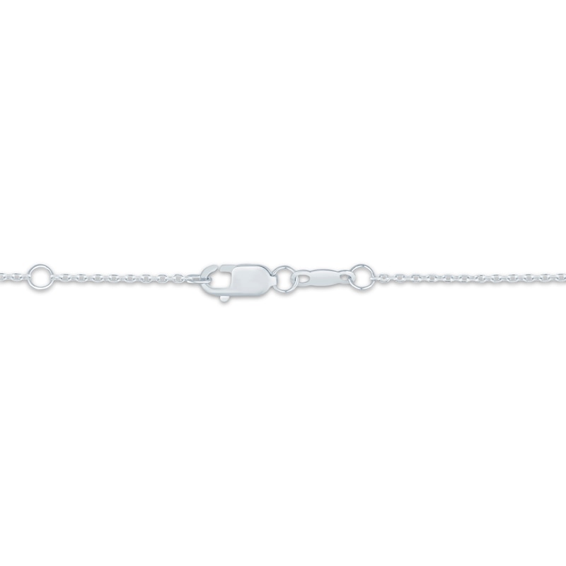 Main Image 2 of Blue Lab-Created Sapphire & Lab-Grown Diamond Station Necklace 1/5 ct tw 10K White Gold 17.5"