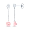Thumbnail Image 3 of Pink Lab-Created Sapphire & Lab-Grown Diamond Dangle Earrings 1/3 ct tw 10K White Gold