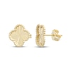 Thumbnail Image 1 of Italian Brilliance Bead Border Clover Stud Earrings 14K Yellow Gold