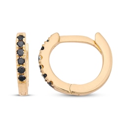 Rocksbox The Everyday 11mm Black Diamond Huggie Hoop Earrings 1/8 ct tw 18K Yellow Gold-Plated Sterling Silver