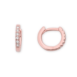 Rocksbox The Everyday Lab-Grown Diamond Huggie Hoop Earrings 1/8 ct tw 18K Rose Gold-Plated Sterling Silver