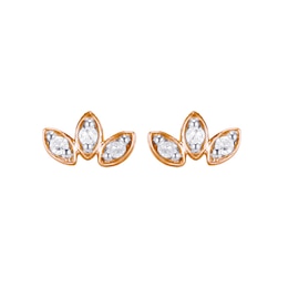 Rocksbox The Raina Lab-Grown Diamond Marquise Flower Flat Back Stud Earrings 1/20 ct tw 18K Rose Gold-Plated Sterling Silver