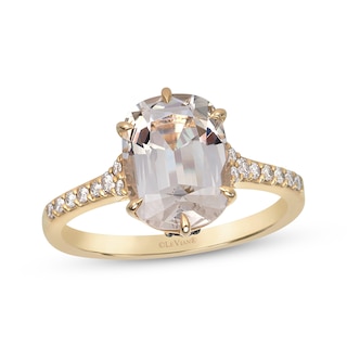Le Vian Antique Cushion-Cut Natural Nude Quartz Ring 1/6 ct tw Diamonds 14K Honey Gold