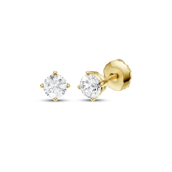 KAY Lab-Grown Diamonds Certified Round-Cut Solitaire Stud Earrings / ct tw 14K Gold (F/VS2