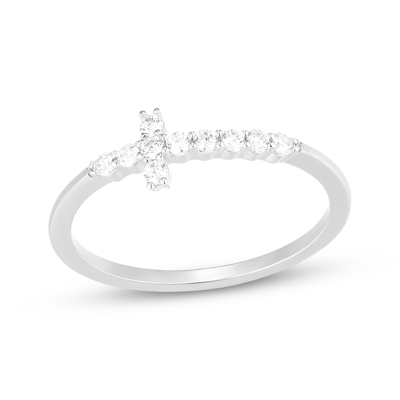 Main Image 1 of Rocksbox The Charlotte Cross Lab-Grown Diamond Ring 1/6 ct tw Sterling Silver