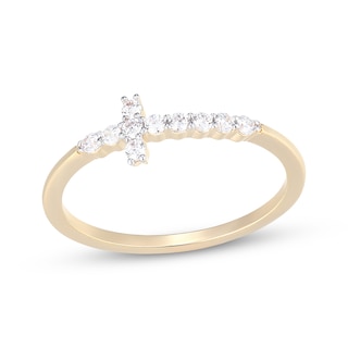 Rocksbox The Charlotte Cross Lab-Grown Diamond Ring 1/6 ct tw 24K Yellow Gold Vermeil Sterling Silver