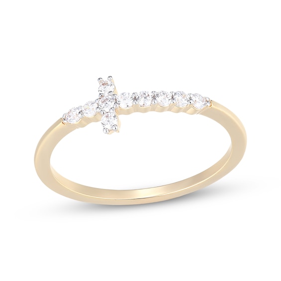 Rocksbox The Charlotte Cross Lab-Grown Diamond Ring 1/6 ct tw 24K Yellow Gold Vermeil Sterling Silver