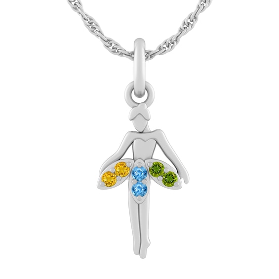 Children's Birthstone Ballerina Necklace (3 Stones)