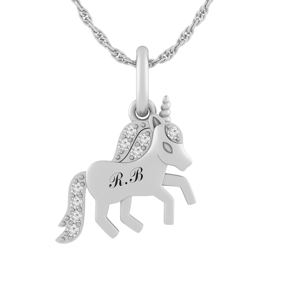 Children's Colored Stone Unicorn Necklace