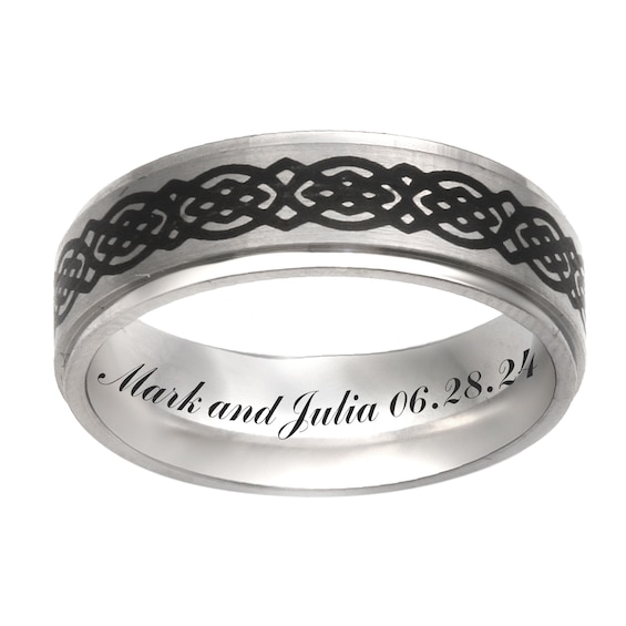 Celtic Design Engravable Band (1 Line)