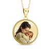 Thumbnail Image 1 of Beaded Edge Round Photo Disc Necklace 10K Yellow Gold (3 Lines)