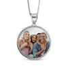 Thumbnail Image 1 of Men's Beaded Edge Round Photo Disc Necklace Sterling Silver (3 Lines)