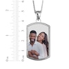 Thumbnail Image 4 of Men's Beaded Edge Dog Tag Photo Necklace Sterling Silver (4 Lines)