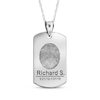 Thumbnail Image 1 of Dog Tag Fingerprint Necklace 10K White Gold (1 Name, 1 Date and 2 Lines)