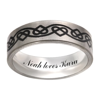Celtic Heart Design Engravable Band (1 Line)