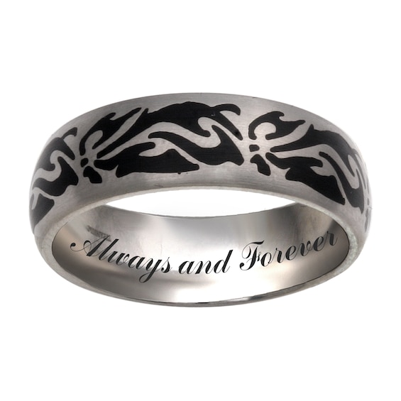 Scroll Design Engravable Band (1 Line)
