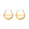 Thumbnail Image 1 of Nameplate Hoop Earrings Hollow 14K Yellow Gold-Plated Sterling Silver