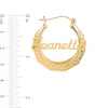 Thumbnail Image 3 of Nameplate Hoop Earrings Hollow 14K Yellow Gold-Plated Sterling Silver