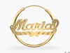 Thumbnail Image 1 of Diamond-cut Nameplate Hoop Earrings Hollow 10K Yellow Gold