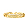 Thumbnail Image 1 of Beaded Finish Nameplate ID Bracelet Hollow 14K Yellow Gold-Plated Sterling Silver 7"