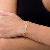 Thumbnail Image 2 of Beaded Finish Nameplate ID Bracelet Hollow Sterling Silver 7"