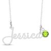 Thumbnail Image 1 of Bezel-set August Birthstone Charm Nameplate Necklace Sterling Silver 18"