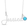 Thumbnail Image 1 of Bezel-set December Birthstone Charm Nameplate Necklace Sterling Silver 18"