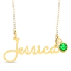 Thumbnail Image 1 of Bezel-set May Birthstone Charm Nameplate Necklace 14K Yellow Gold-Plated Sterling Silver 18"