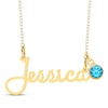 Thumbnail Image 1 of Bezel-set December Birthstone Charm Nameplate Necklace 14K Yellow Gold-Plated Sterling Silver 18"