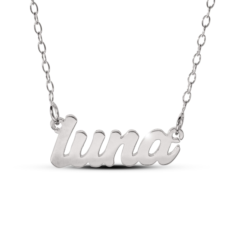 Main Image 1 of Script Nameplate Necklace Sterling Silver 18"
