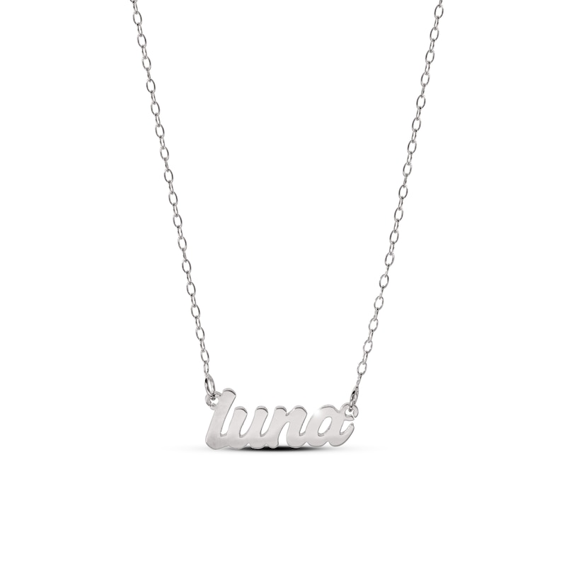Main Image 2 of Script Nameplate Necklace Sterling Silver 18"