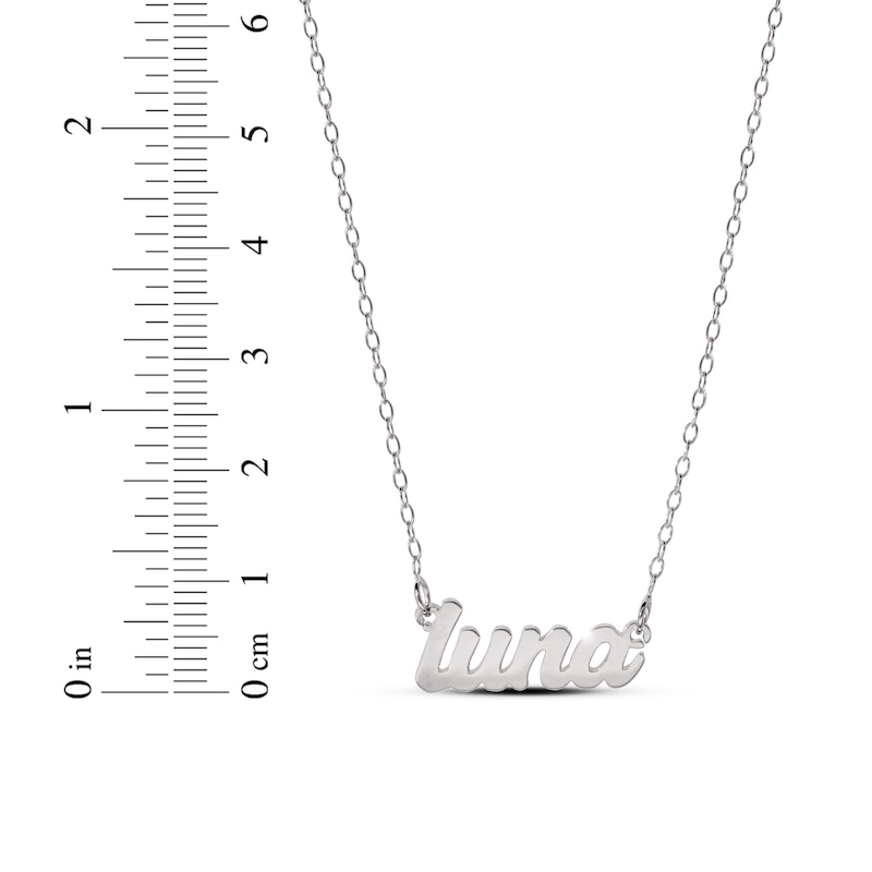 Main Image 4 of Script Nameplate Necklace Sterling Silver 18"